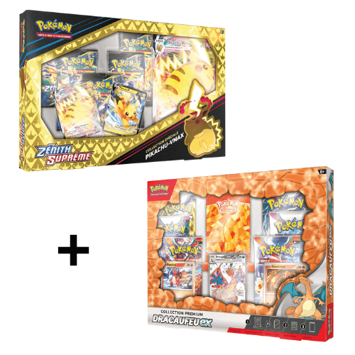 visuel Duo Coffret Dracaufeu Premium Ex et Pikachu Zénith Suprême